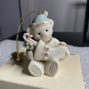 Lenox 2004  Teddy's Christmas Stocking Ornament